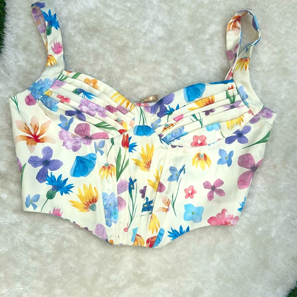 Floral Corset zip top